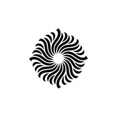 Abstract Swirl Mandala: Black and White Minimalist Design Element