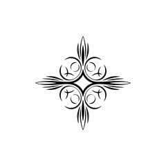 Elegant Decorative Floral Design Element on Cream Background