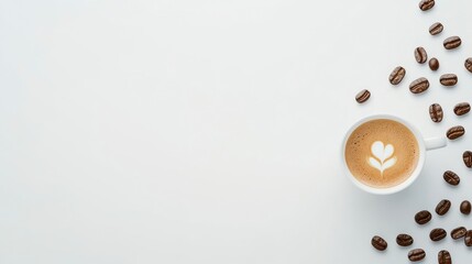 Creating latte art masterpieces cozy  beverage photography minimalist environment close-up view aesthetic appeal for social media