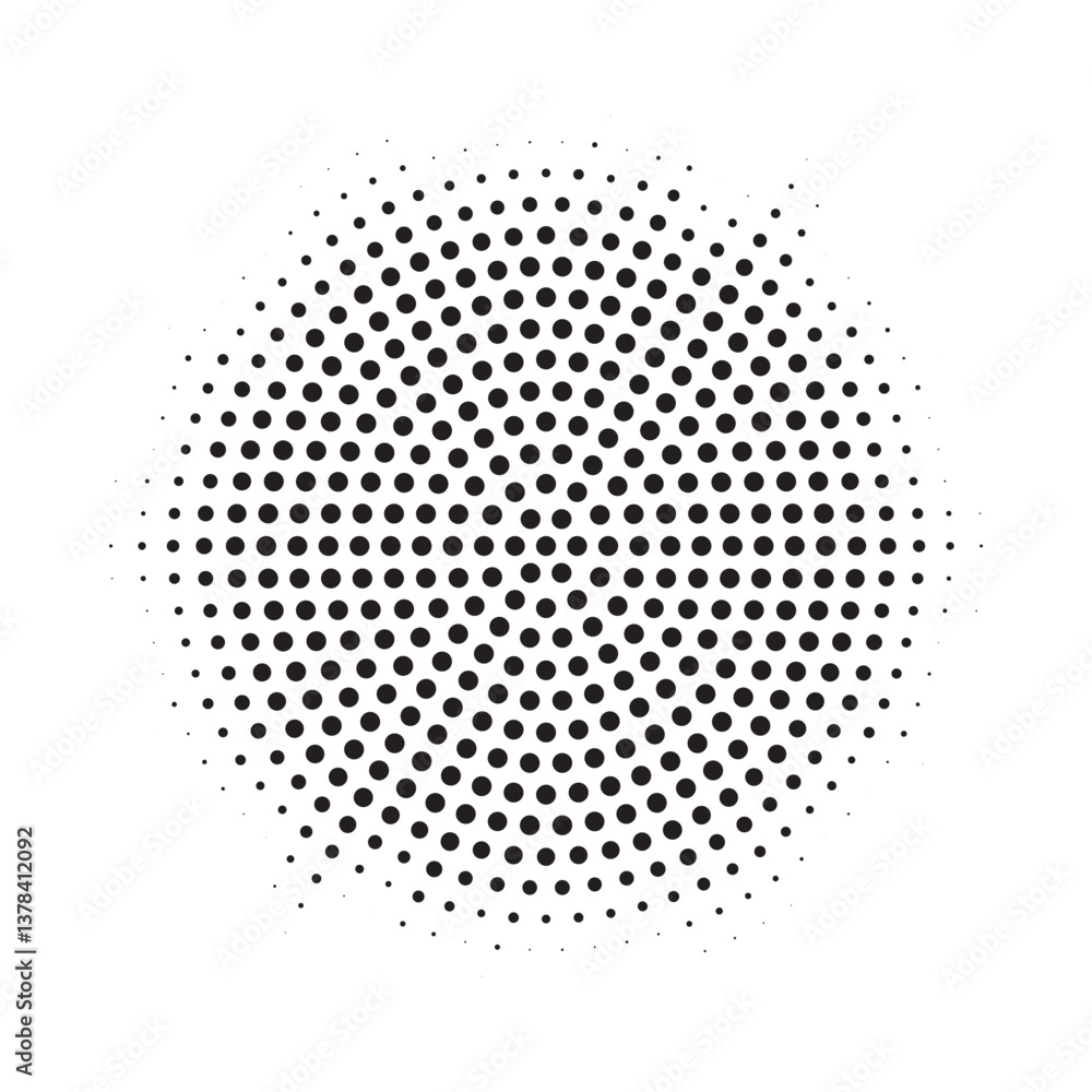 Poster Burst Halftone light effect. Glowing light burst. abstract grunge halftone dots background. Vector illustration.