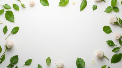 Floral arrangement with roses and leaves minimalist style indoor beautifully styled soft lighting elegant aesthetic for home decor