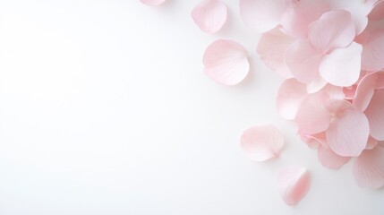 Delicate pink flower petals white background nature photography minimalist aesthetic close-up view serenity and beauty