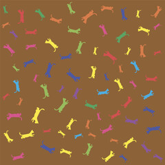 Colored background - seamless pattern _ cat on color backing 4 for wrapper design, packaging or printing on textiles, wallpaper. The color of the backing can be changed or removed as desired.eps