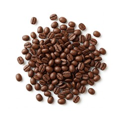 Fototapeta premium Coffee Flat Lay Fresh Brewed Drink White Background Morning Energy