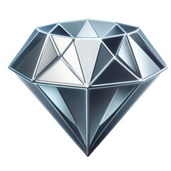 A sparkling, multifaceted blue diamond. transparent background