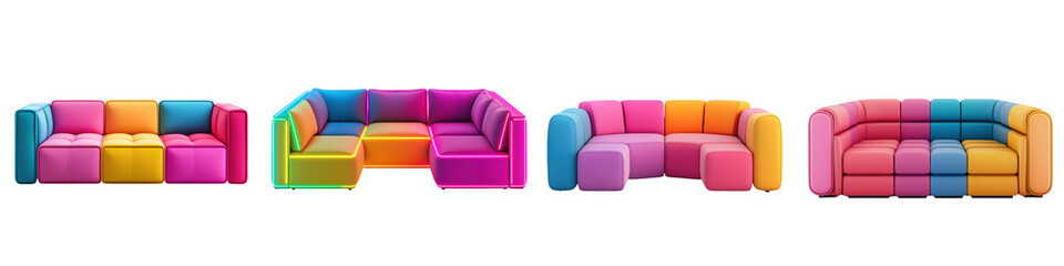 Vibrant Modular Neon Pop Art Sectional