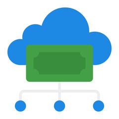 Cloud-Based Financial Icon. Online banking symbol. Digital finance and secure transactions - stock vector