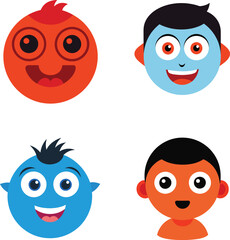 Face with googly eyes vector illustration