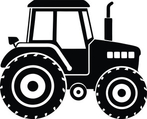 Farm Tractor Silhouette Vector Art