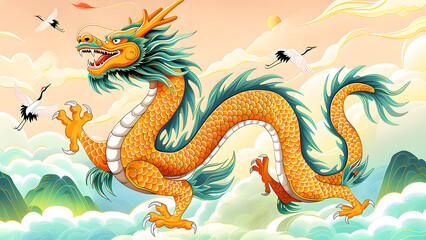 chinese dragon statue. Illustration of Traditional chinese Dragon ,vector illustration