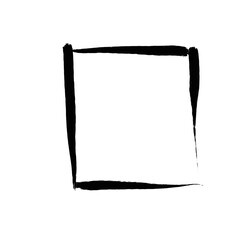 Black Doodle Square Scribble Hand Drawn