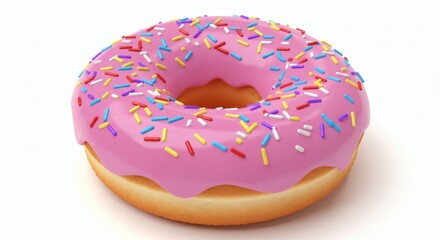 Pink Donut with Colorful Sprinkles