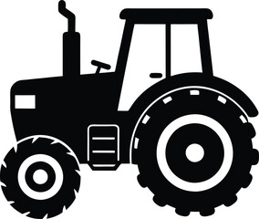 Farm Tractor Silhouette Vector Art
