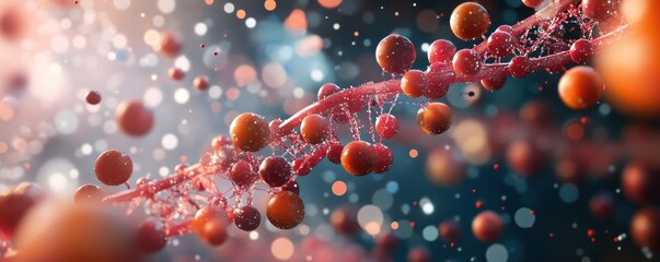 DNA Strand with Attached Particles