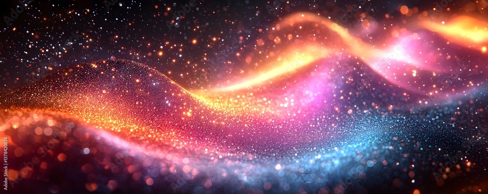 Poster glowing fractal pattern representing quantum states