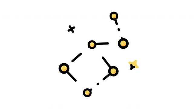 Depiction of the constellation cassiopeia animation design