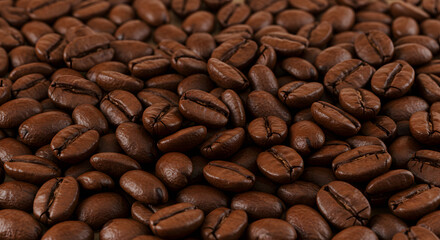 Fototapeta premium Roasted Coffee Beans Close-Up Texture