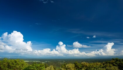 Fototapeta premium beautiful blue sky white clouds serves perfect backdrop photography painting landscape