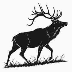 elk silhouette black vector