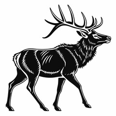 elk silhouette black vector