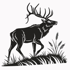 elk silhouette black vector