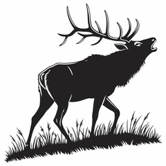 elk silhouette black vector