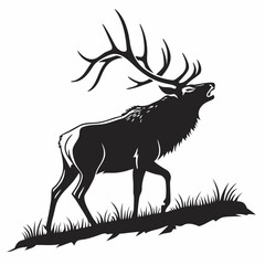 elk silhouette black vector