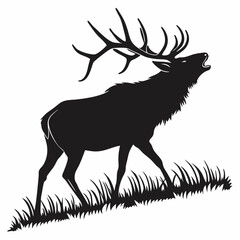 elk silhouette black vector