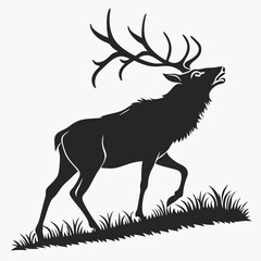 elk silhouette black vector