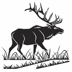 elk silhouette black vector