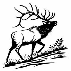 elk silhouette black vector