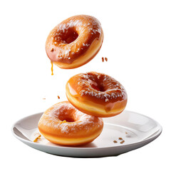 Deliciously Glazed Donuts, Perfect for Food Photography and Packaging Design, Isolated on White Background