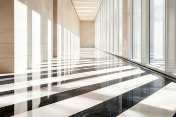 Obraz premium Modern office hallway with natural light