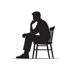silhouette of a man thinking