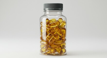 Clear Bottle of Amber Capsules