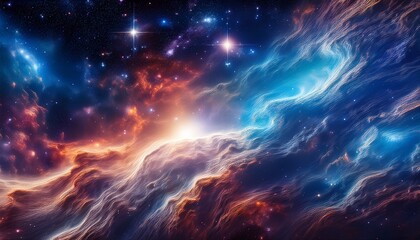 Obraz premium abstract cosmic background with nebula and stars