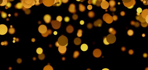Abstract background with glowing golden bokeh circles. Perfect for festive designs.
