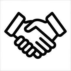 Fototapeta premium handshake illustration in black and white style 