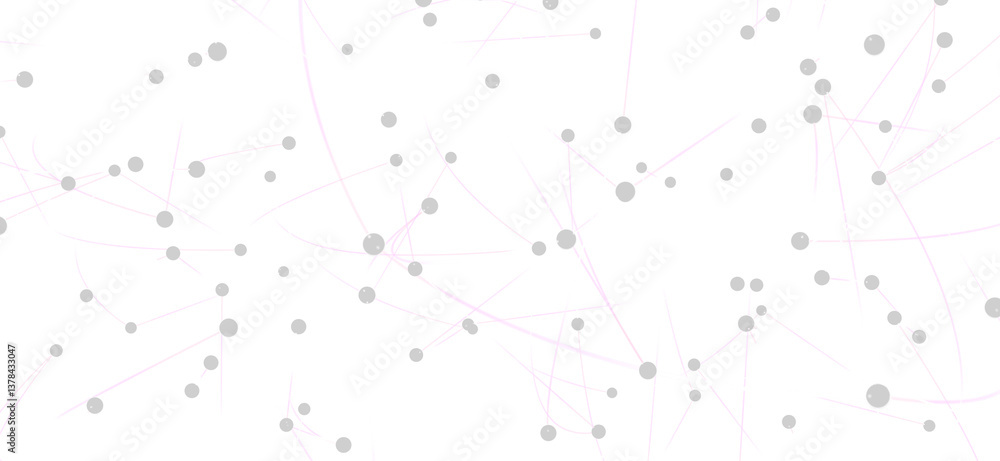 Poster white background with grey nodes and thin lines, representing network connections or data flow.