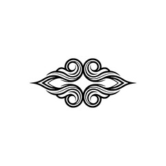 Abstract Black & White Swirl Design - Decorative Element, Logo