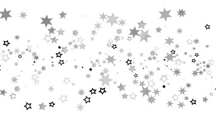 Abstract background with silver stars on a black background. This design creates a twinkling, festive, and stylish feel.