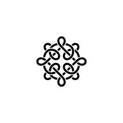Celtic Knot Circular Design on Minimalist White Background