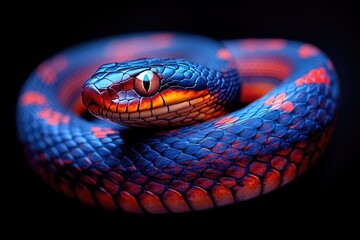 Fototapeta premium Vibrant snake coiled