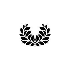 Minimalist Laurel Wreath Logo on White Background © MatandSterre
