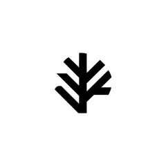 Minimalist Tree Symbol - Black Geometric Nature Icon on White