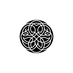 Elegant Black & White Floral Mandala Design on White Background