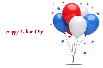happy labor day background with red white and blue balloons