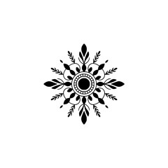 Elegant Black Mandala Design on White Background