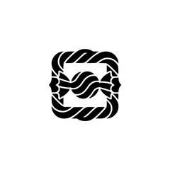 Elegant Abstract Candy Logo in Black & White, Minimalist Design