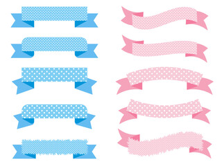 Obraz premium リボン■飾りリボンセット（水玉柄）
